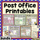 Printable Postage Stamps Cards and Envelopes for Post Office Dramatic Play  - USA