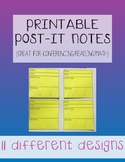 Printable Post-it Notes (Conferencing/Reading/Math)