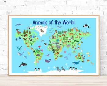Preview of Printable Poster Animal Map of the World