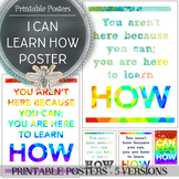 Printable Poster I Can Learn How Motivator: Classroom Deco