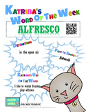 Printable Poster for Word of the Week: ALFRESCO Literacy &
