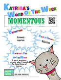 Printable Poster for Word of the Week: MOMENTOUS Literacy 
