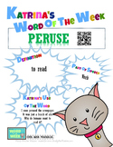 Printable Poster for Word of the Week: PERUSE Literacy & V