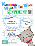 Printable Poster for Word of the Week: SENTIMENT Literacy 