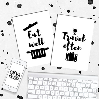 Preview of Printable Posters Eat Well Travel Often