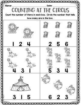 Printable Practice: Counting and Numbers by Erica Butler | TpT