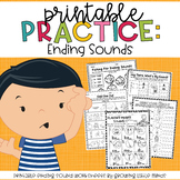 Printable Practice:  Ending Sounds