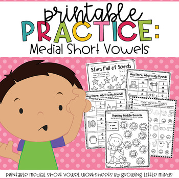 Preview of Printable Practice:  Medial Short Vowels/CVC words