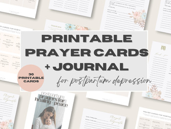 Preview of Printable Prayer Cards + Journal for Postpartum Depression