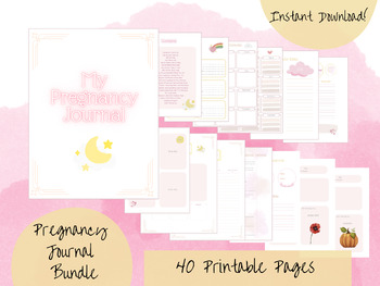 Preview of Printable Pregnancy Journal INSTANT DOWNLOAD