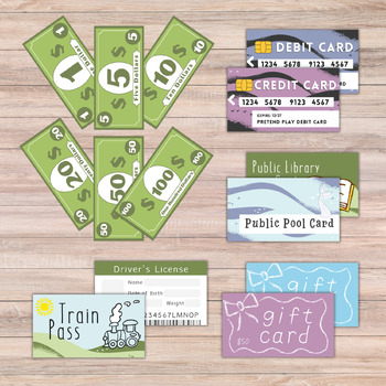 Printable Driver's License and Credit Cards for Pretend Play