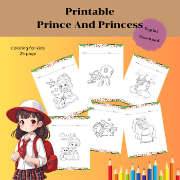 Preview of Printable Prince and Princess,coloringpages,coloring book,funhomeschoolingacties
