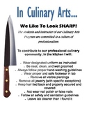 Printable Professionalism Poster for Foods and Culinary Classes