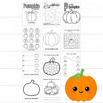 Preview of Printable Pumpkin Activities for Kids