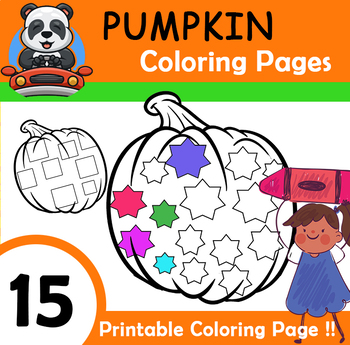 Preview of Printable Pumpkin Coloring Sheets pages,Kindergarten | First Grade,Autumn Colori