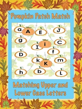 Printable Pumpkin Patch Match Game - Matching Upper and Lower Case Letters