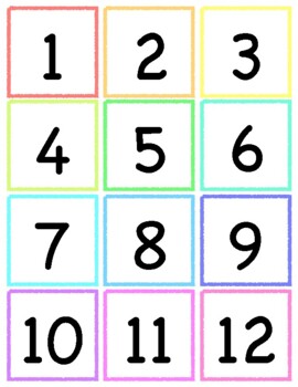 printable rainbow calendar numbers 1 31 by caitlin mckay tpt