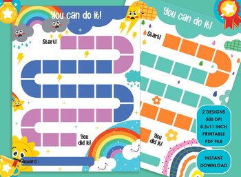 Preview of Printable Rainbow Reward Chart, Colorful Behavior Chart, Boy/Girl Chore Chart