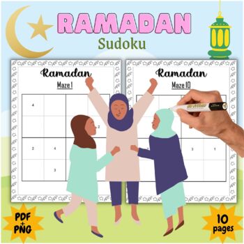 Preview of Printable Ramadan Brain Games Activities Fun And Easy Sudoku - Fun Puzzles