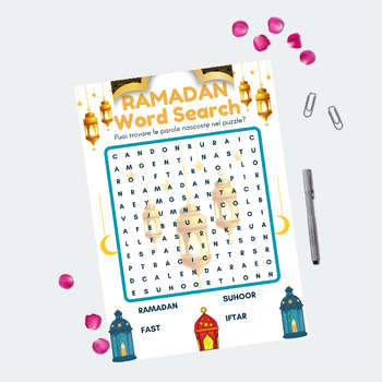 Preview of Printable Ramadan Eid-al-Fitr Word Search Puzzles With Solution - Brain Games