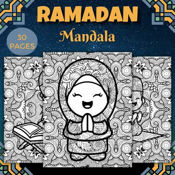 Preview of Printable Ramadan Mandala Coloring sheets - Fun Muslim Ramadan Activities
