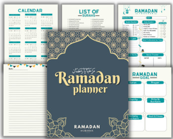 Preview of Printable Ramadan Planner 2023, Undated Ramadan Tracker & Journal, Ramadan Gift,