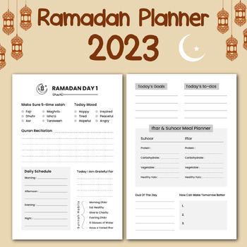 Preview of Printable Ramadan Planner 2023, Undated Ramadan Tracker & Journal, Ramadan Gift.