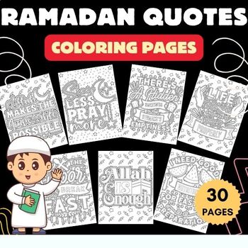 Preview of Printable Ramadan Quotes Coloring Pages Sheets - Fun Islamic Activities