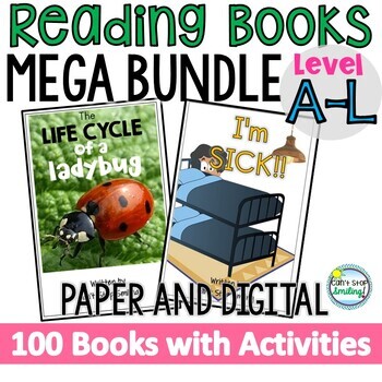 Preview of Printable Reading Books Levels A-L MEGA BUNDLE Paper and Digital ACTIVITIES too