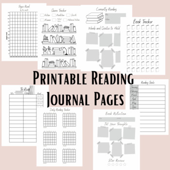 Ready to use, Printable Reading Journal Pages for kids and adults - Reading  Log