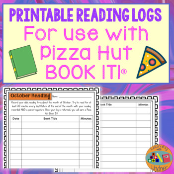 Preview of Printable Monthly Reading Logs | Pizza Hut BOOK IT!