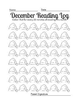 Preview of Printable Reading Logs, 5 December Color-In Reading Logs