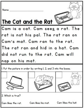 Short Reading Passages for 1st Grade - Printable Worksheet