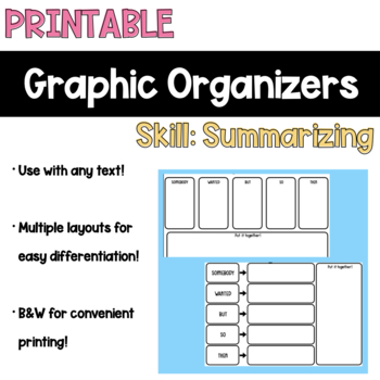 Printable Reading Skill Graphic Organizers--for any text! by Mrs Rains Room