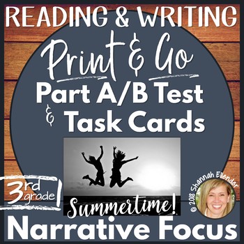 Preview of Reading Comprehension Test Prep Part A Part B Writing Printable Fiction 3rd Grad