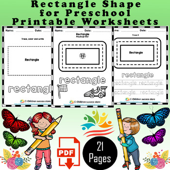 Shapes Printable Worksheet: Rectangle Shape Cutouts ❤ liked on