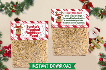 Printable Reindeer Food Labels/Toppers by EliteCraftStudios | TPT