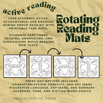 Preview of Printable Reusable Rotating Reading Task Mats