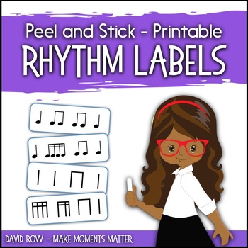 Preview of Printable Rhythm Labels for the Music Classroom - Custom Rhythm Stickers