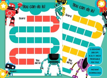 Preview of Printable Robot Reward Chart for Kids, a Way of Guiding Children Towards...