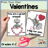 Printable Robot Valentines/Valentines for Kids/Grade K, 1,