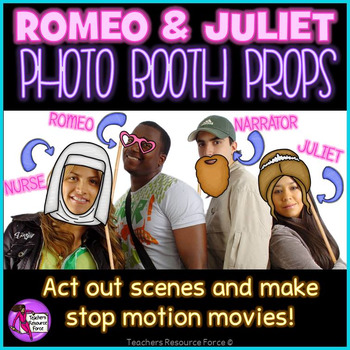 Preview of Printable Romeo and Juliet Masks Photo Booth Props