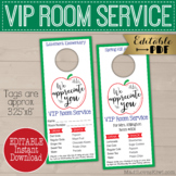 Printable Room Service Door Hanger, Editable Tag for Teach