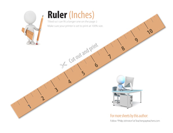 printable ruler 10 inches with 025inch increments by