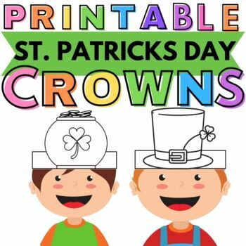 Preview of St. Patrick's Day Paper Crown Hat | SET OF 2 | Coloring Activity Pre-K Crafts
