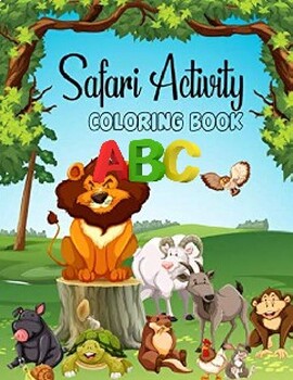 Preview of Printable Safari Animals Coloring Pages for Kids, 18 Coloring Pages for Toddler,