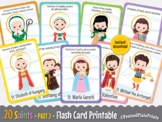 Printable Saints Flash Cards, Catholic Saints Flashcards, 