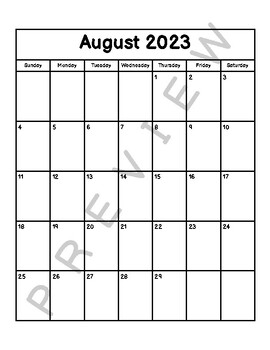 Printable School Calendar 2023-2024 by Samantha Solis | TPT