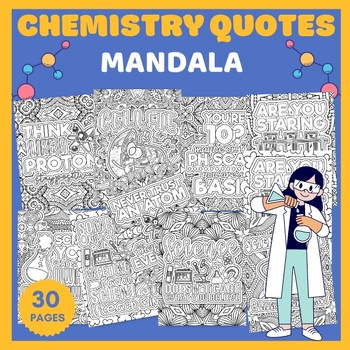 Preview of Printable Science | Chemistry Quotes Mandala Coloring Pages - Science Activities