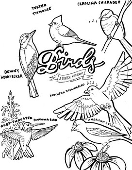 Notebook Cardinal Blue Jay Hummingbird Woodpecker Chickadee